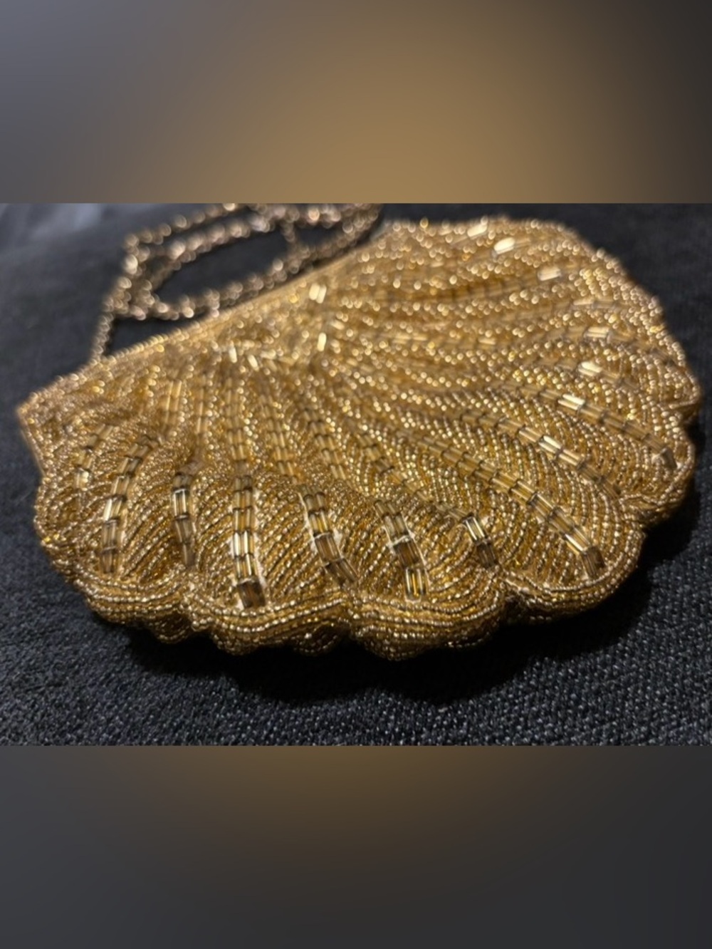 Vintage La Regale Gold Beaded Evening Purse